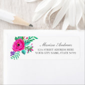 kleurrijke Waterverf van Fuchsia Floral Etiket (Insitu)