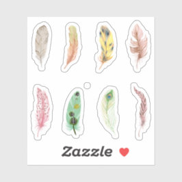  kleurrijke waterverf veren Scrapbooking Sticker