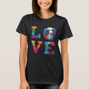 Kleurrijke Waterverf Verf Engels Springer Spaniel T-shirt