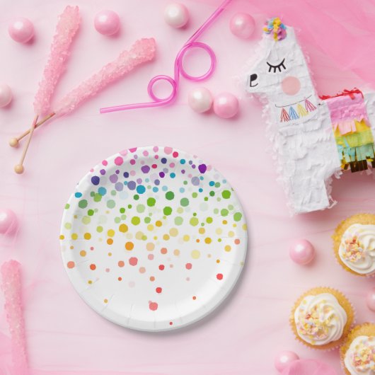 Kleurrijke Waterverf Verf Splatter | Viering Papieren Bordje (Feest)