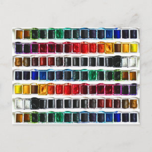 Kleurrijke waterverf verfkunstenaar pallet briefkaart