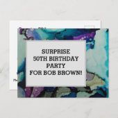 Kleurrijke waterverf verjaardagsuitnodiging briefk briefkaart (Voorkant / Achterkant)