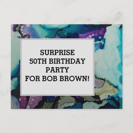 Kleurrijke waterverf verjaardagsuitnodiging briefk briefkaart (Voorkant)