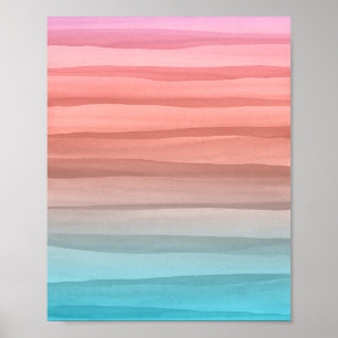 Kleurrijke Waterverf verloopkunst Poster
