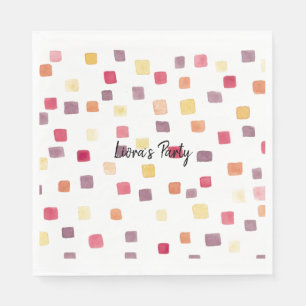  kleurrijke Waterverf vierkante patroonservet Servet