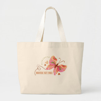 Kleurrijke waterverf vlinder motivatie boho grote tote bag
