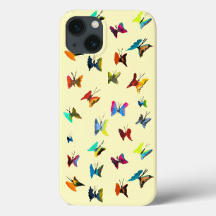 Kleurrijke waterverf vlinders iPhone 13 hoesje
