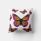 Kleurrijke waterverf vlinders kussen (Achterkant)