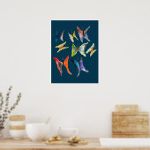 Kleurrijke waterverf vlinders poster (Keuken)