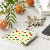 Kleurrijke waterverf vlinders sleutelhanger (Zijkant)