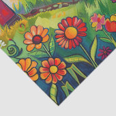 Kleurrijke Waterverf volkskunst lichthuizen Tissuepapier (Detail)