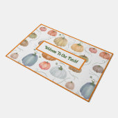 Kleurrijke waterverf wijnstokken pompoen patch deurmat (Schuin)