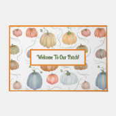 Kleurrijke waterverf wijnstokken pompoen patch deurmat (Voorkant)