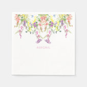 Kleurrijke Waterverf Wildbloemen Aangepaste naam Servet (Voorkant)