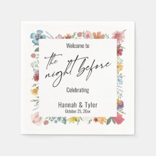 Kleurrijke Waterverf Wilde bloem De nacht ervoor Servet