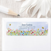 Kleurrijke Waterverf Wilde bloem Tuin Etiket (Insitu)