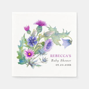Kleurrijke waterverf wilde bloemen Baby shower Servet