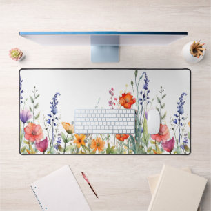 Kleurrijke Waterverf Wilde Bloemen Bureaumat