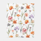 Kleurrijke Waterverf Wilde bloemen Patroon Fleece Deken (Voorkant)
