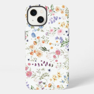 Kleurrijke waterverf wilde bloemenweide iPhone 13 hoesje