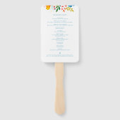 Kleurrijke Waterverf Wildflower bruiloft programma Handwaaier (Achterkant)