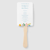 Kleurrijke Waterverf Wildflower bruiloft programma Handwaaier (Voorkant)