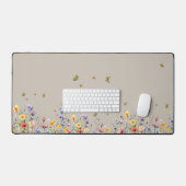 Kleurrijke Waterverf Wildflower met Butterfly Bureaumat (Keyboard & Muis)