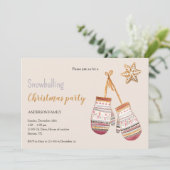 Kleurrijke Waterverf Winter Wool Handschoenen Part Kaart (Staand voorkant)