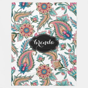 Kleurrijke Waterverven Etnische paisleypatronen Fleece Deken