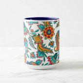 Kleurrijke Waterverven Floral Paisley Pattern Mok (Midden)