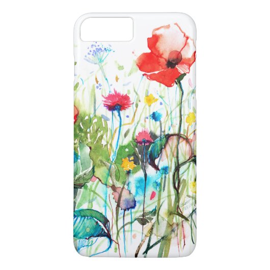 Kleurrijke Waterverven Red Poppy's & Spring Flower Case-Mate iPhone Case (Achterkant)