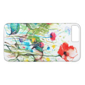 Kleurrijke Waterverven Red Poppy's & Spring Flower Case-Mate iPhone Case (Achterkant (Horizontaal))