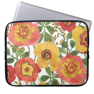 Kleurrijke waterverven: zomerbloempatroon. laptop sleeve