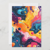 Kleurrijke Wavy Design verjaardagsfeestje Kaart (Achterkant)