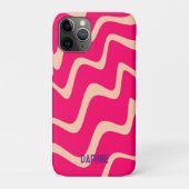 Kleurrijke Wavy retro magenta geel patroon Case-Mate iPhone Case (Achterkant)