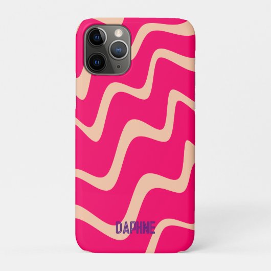Kleurrijke Wavy retro magenta geel patroon Case-Mate iPhone Case (Achterkant)