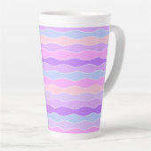 Kleurrijke Wavy Stripes Latte Mok (Rechterhoek)