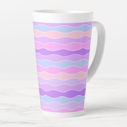 Kleurrijke Wavy Stripes Latte Mok (Rechterhoek)