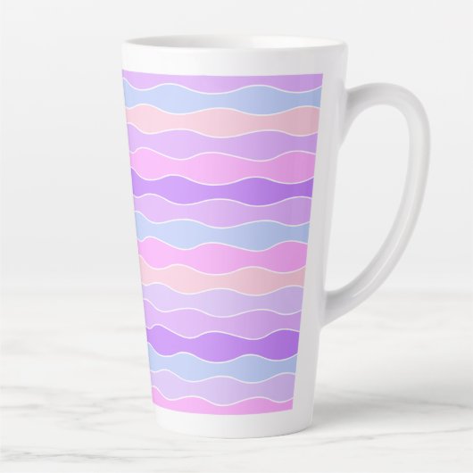 Kleurrijke Wavy Stripes Latte Mok (Rechts)