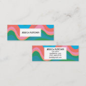 Kleurrijke Wavy Stripes Minimale Koel Mini Visitekaartje (Voorkant / Achterkant)