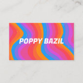 Kleurrijke Wavy Stripes Rainbow CUSTOM Hang Label (Voorkant)