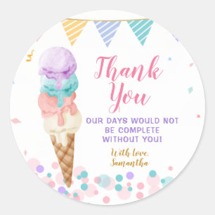 Kleurrijke We Schreeuwen Vier Ijs Vierde Verjaarda Ronde Sticker