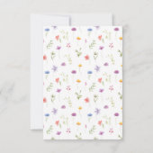 Kleurrijke weide bloemenwilde bloem rustieke bruil RSVP kaartje (Achterkant)