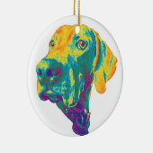 Kleurrijke weimaraner-versiering keramisch ornament (Rechts)