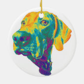 Kleurrijke weimaraner-versiering keramisch ornament (Achterkant)