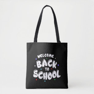 Kleurrijke Welkom Terug naar School Typografie Draagtas
