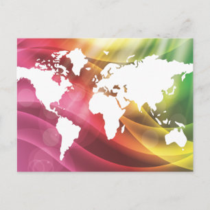 Kleurrijke wereld briefkaart