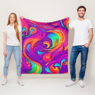 Kleurrijke wereld: Flowy Patterns Fleece Deken