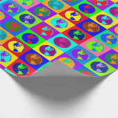 Kleurrijke Wereldbollen Cadeaupapier (Hoek)