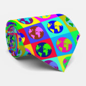 Kleurrijke Wereldbollen Stropdas (Opgerold)